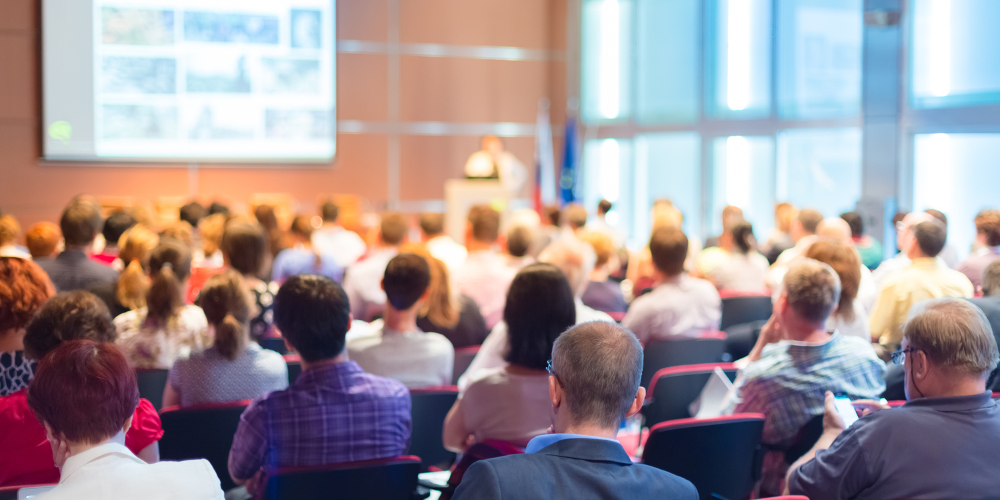 People attending a conference