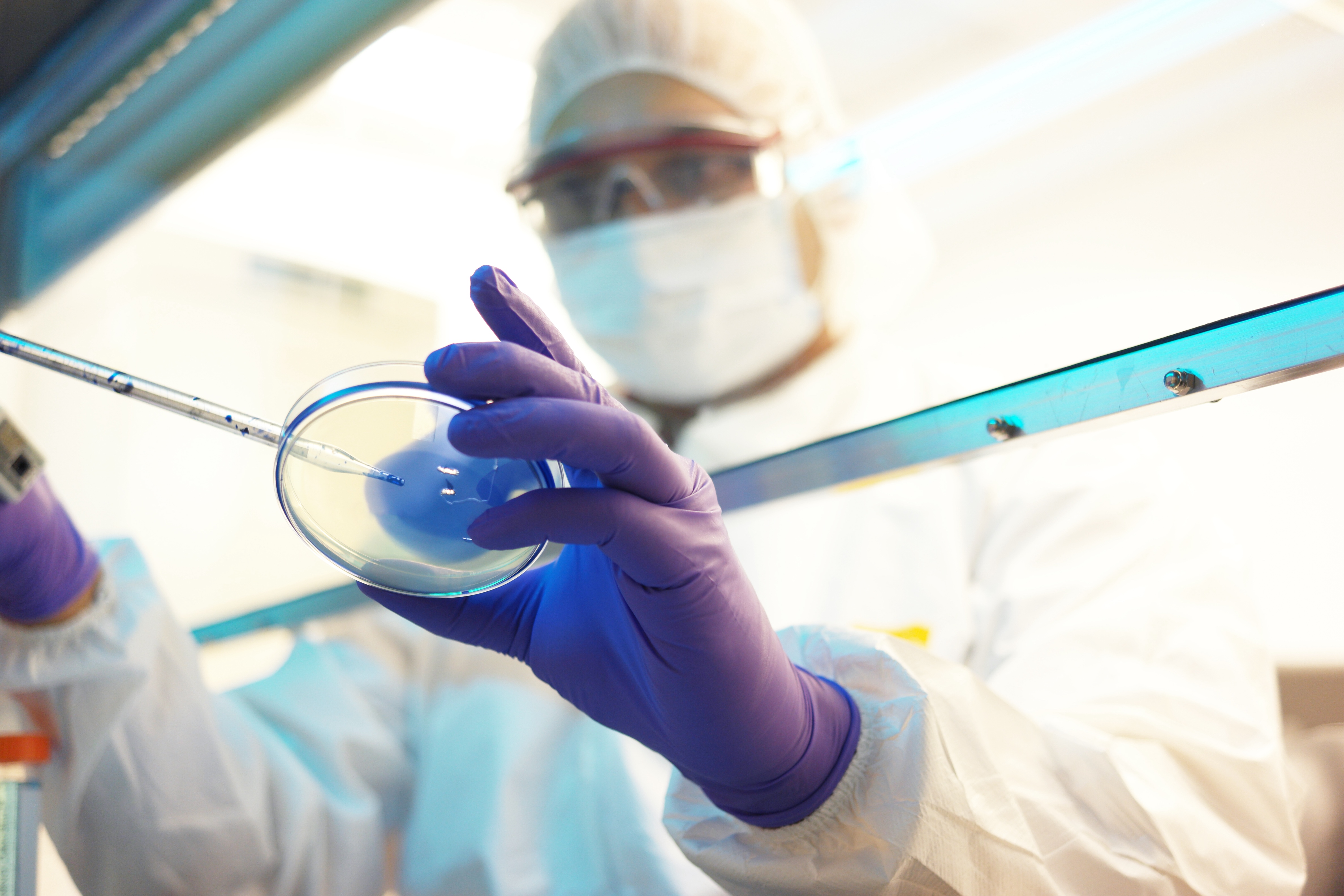 A person working in a lab