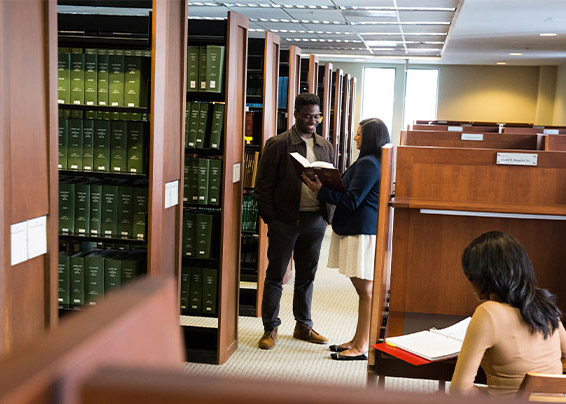 Students in the library