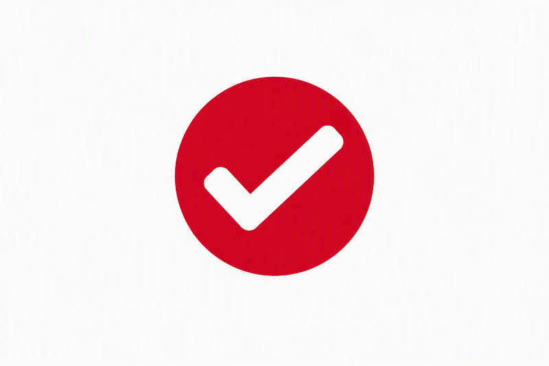 white check in red circle