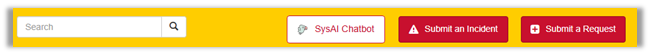 Screen shot of the navigation bar in the SysAid Self-Service Portal