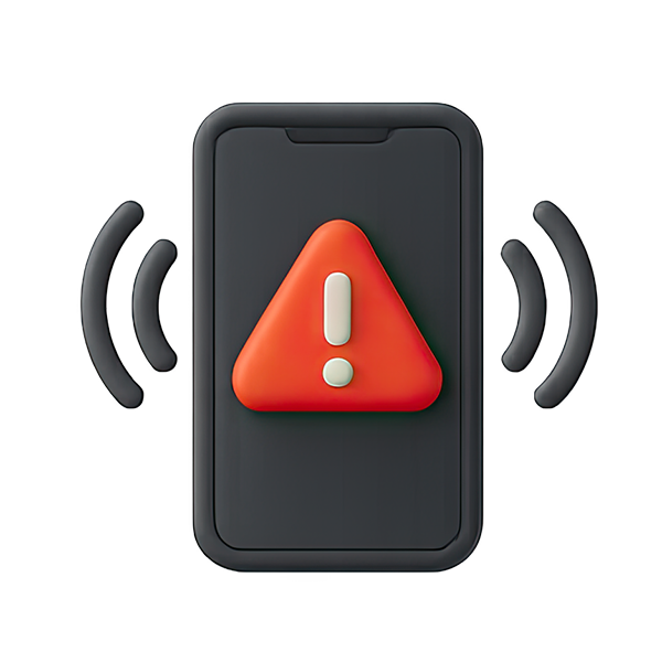 Phone showing alert