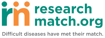 Research Match Orange and Green logo with the words Difficult diseases have met their match.