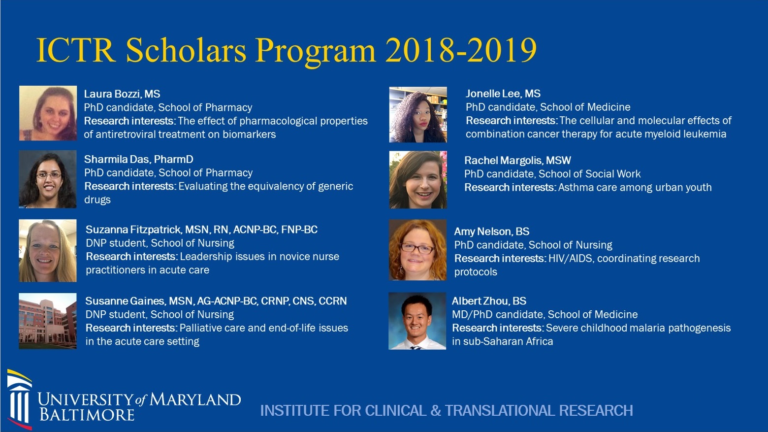 Collage of ICTR Scholars 2018-2019