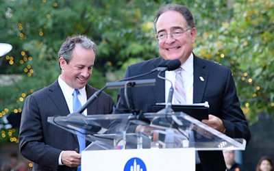 Jay Perman and Kirby Fowler at the 2017 Downtown Partnership of Baltimore annual meeting
