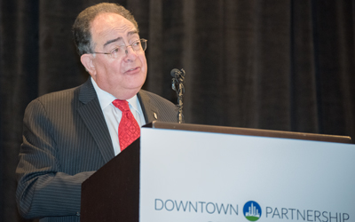 Jay Perman and Kirby Fowler at the 2017 Downtown Partnership of Baltimore annual meeting