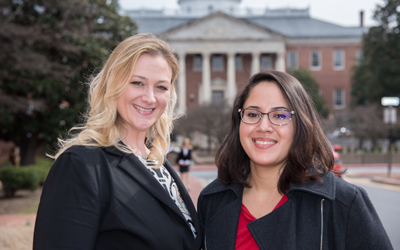 Social work student Constance Scott, left, and law student Yelitza Conover, were among students participating in Interprofessional Education Advocacy Day in Annapolis Feb. 21.