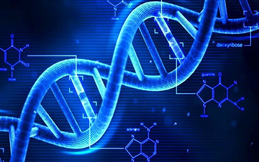 dna strand blue