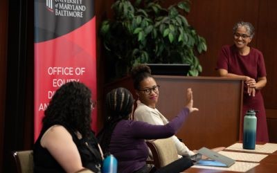 Renée Hutchins Laurent, JD, dean of the Francis King Carey School of Law, provides a detailed overview of the school’s EDI efforts during the State of EDI convening on September 9, 2024.